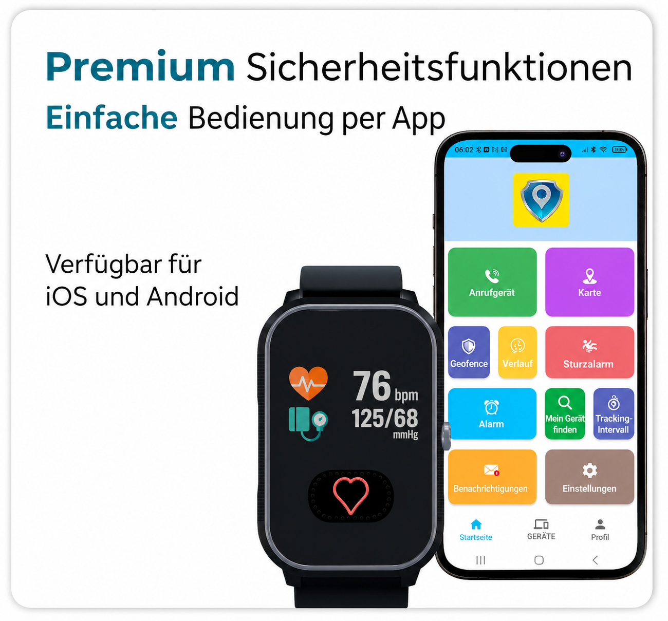 Senioren Sturzerkennung SOS-Smartwatch – Bild 3